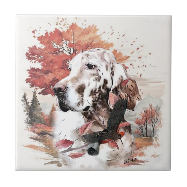 The English Setter,  Passion Hunting Tile (Front)