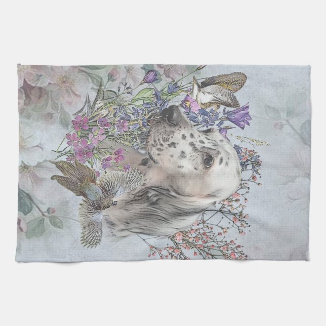 The English Setter Portrait Tea Towel (Horizontal)