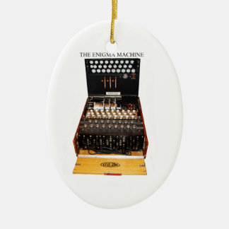 The enigma machine, vintage military messaging ceramic tree decoration