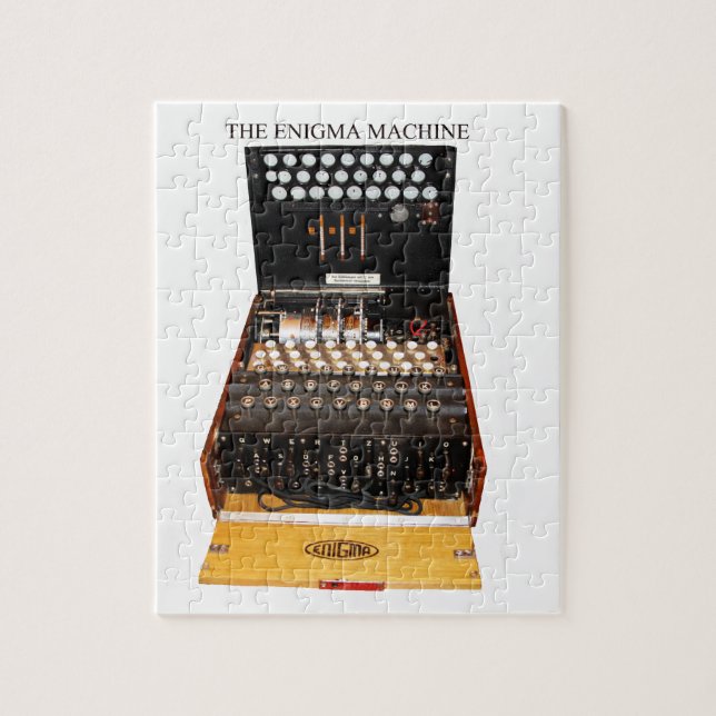 The enigma machine, vintage military messaging jigsaw puzzle (Vertical)