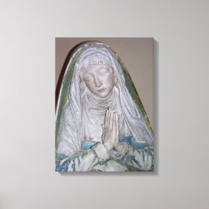 The Entombment, detail of a female saint praying, Canvas Print