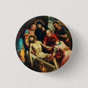 The Entombment of Christ Juan Rodríguez Juarez 3 Cm Round Badge