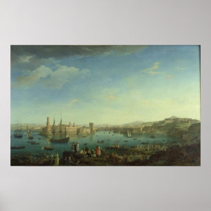 The Entrance to the Port of Marseilles, 1754 Poster