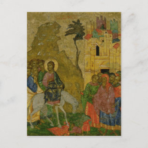 The Entry into Jerusalem, Russian icon Postcard