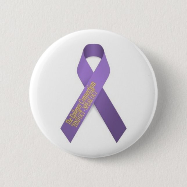 The Epilepsy Connection Ribbon 6 Cm Round Badge (Front)