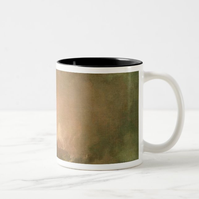 The Eruption of Mount Vesuvius Two-Tone Coffee Mug (Right)
