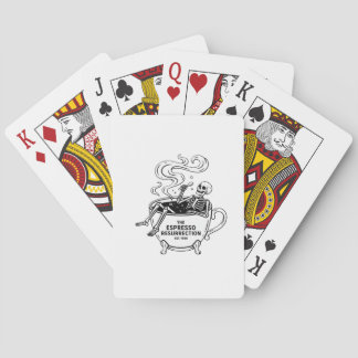 The Espresso Resurrection Funny Skeleton Coffee Playing Cards
