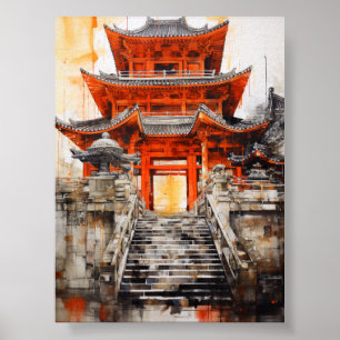 The Essence of Asian Architecture - Artistic Poste Poster