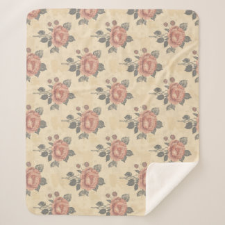 The essence of blooming grace pattern sherpa blanket