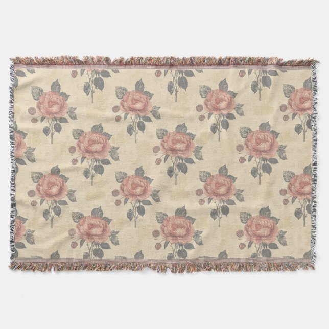 The essence of blooming grace pattern throw blanket (Front)