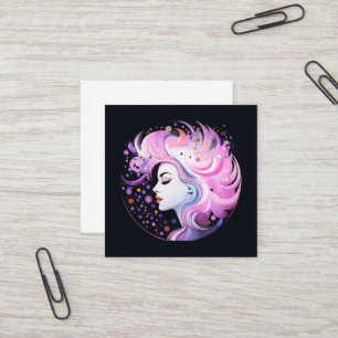 "The Essence of Elegance" Women's Beauty Square Business Card