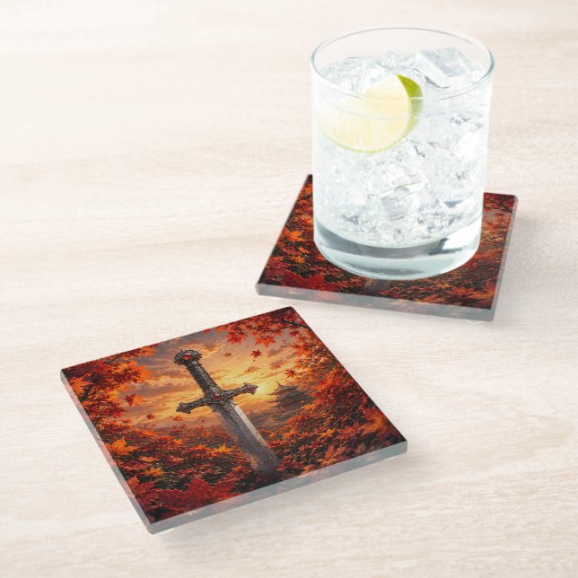 The Eternal Blade Saga Glass Coaster (Angled)