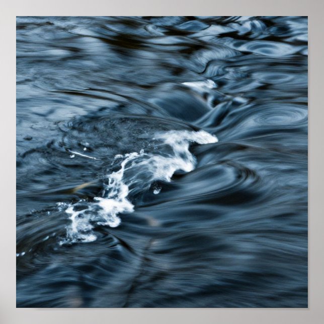 The Eternal Flux: A Study of Deep Blue Currents Poster (Front)