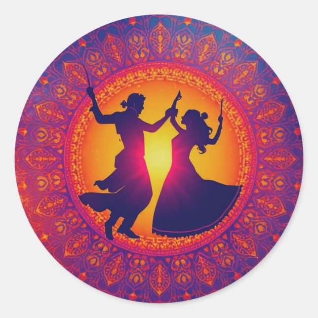 The Eternal Rhythm of Shakti Classic Round Sticker (Front)