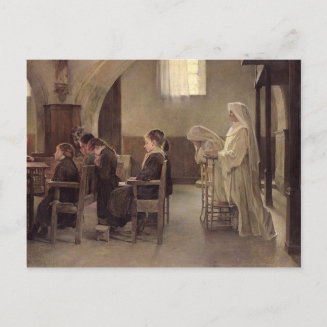 The Eve of the First Communion, before 1890 Postcard (Front)