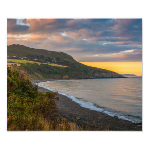 The Evening Glow of Greystones Coast Photo Print