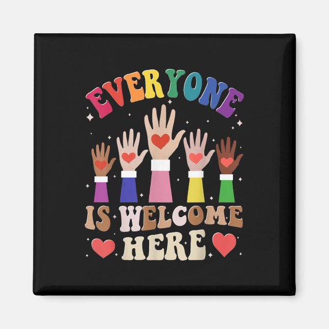 The Everyone Is Welcome Here In Idaho Teacher Stud Magnet (Front)