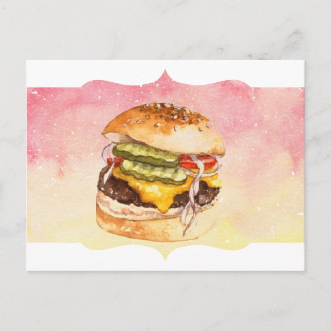 The Everything Burger Watercolor Postcard (Front)