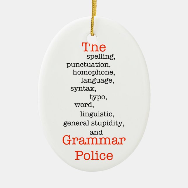 The Everything Police Ceramic Tree Decoration (Front)