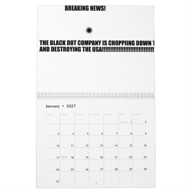 The Evil Black Dot Calendar (Jan 2027)