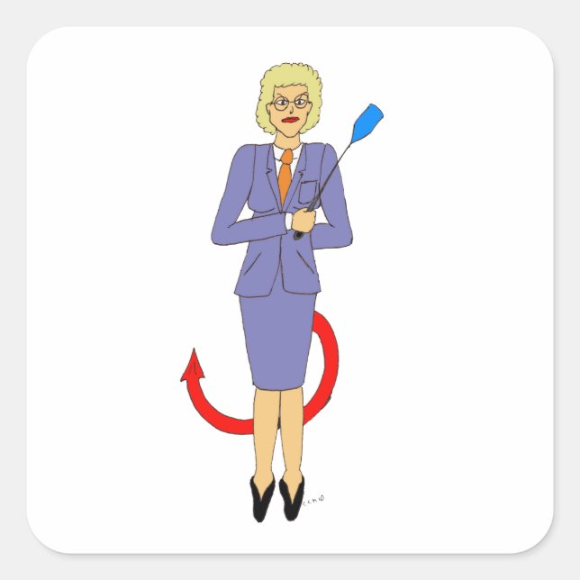 The Evil Teacher     Square Sticker (Front)