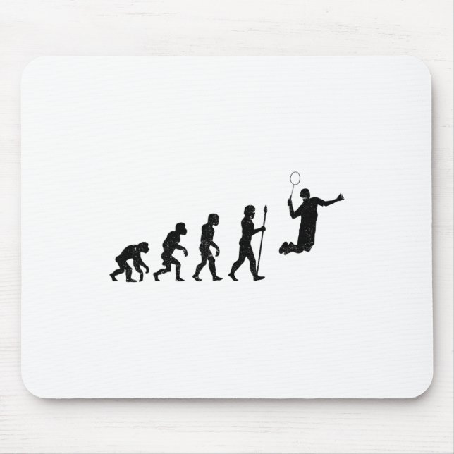 The Evolution Of A Badminton Player - Funny  Mouse Pad (Front)