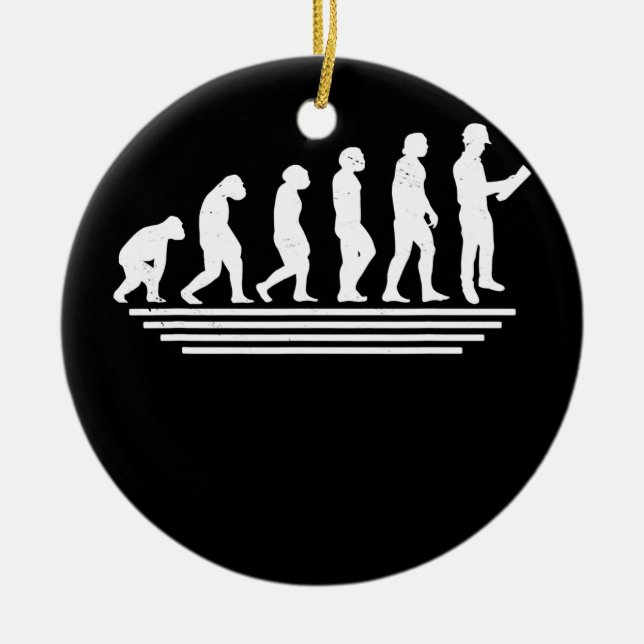 The Evolution Of A Civil Engineering Funny Civil Ceramic Tree Decoration (Front)