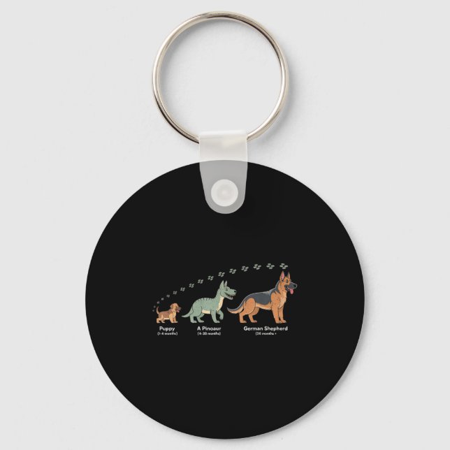 The Evolution Of A German Shepherd - Dog Owner Pet Key Ring (Front)
