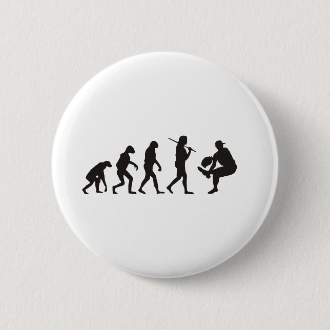 The Evolution Of Baseball Pitcher 6 Cm Round Badge (Front)