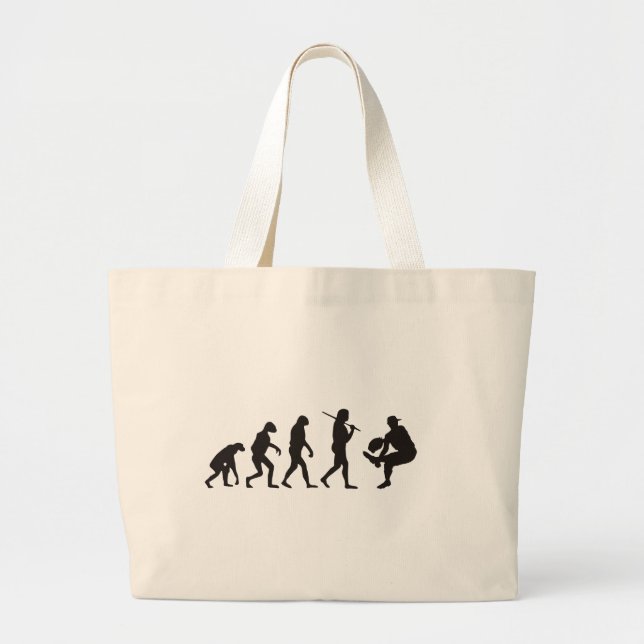 The Evolution Of Baseball Pitcher Large Tote Bag (Front)