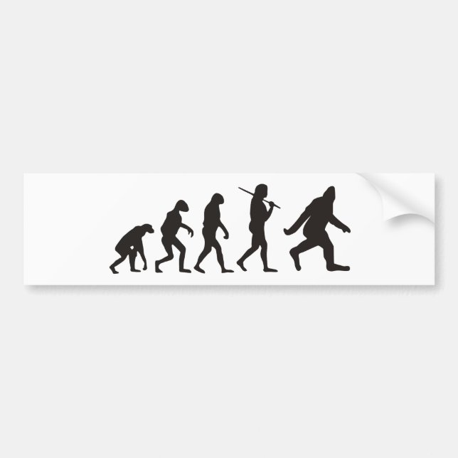 The Evolution Of Bigfoot Bumper Sticker (Front)