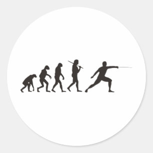 The Evolution Of Fencing Classic Round Sticker