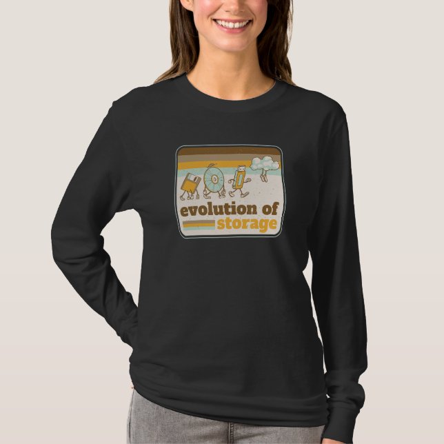 The Evolution of Storage  Retro Computer T-Shirt (Front)