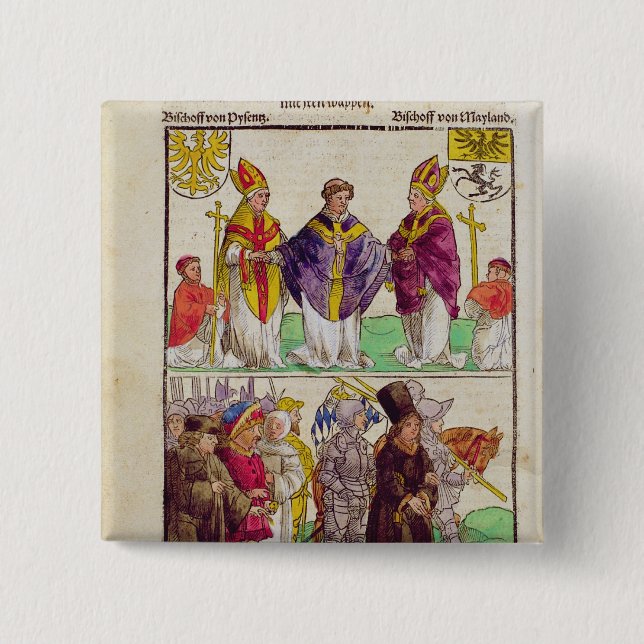 The execution of Jan Hus 15 Cm Square Badge (Front)