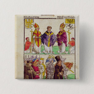 The execution of Jan Hus 15 Cm Square Badge