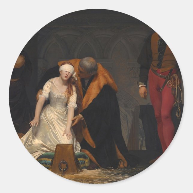 The Execution of Lady Jane Grey Classic Round Sticker (Front)