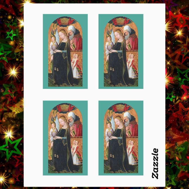 The Expectant Madonna with Saint Joseph 4-UP Rectangular Sticker (Creator Uploaded)