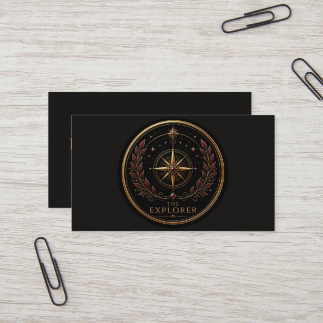 The Explorer Sagittarius Personalised Archetype Business Card (Front/Back In Situ)