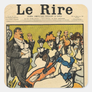 The Explorersfrom the front cover of Le Rire Square Sticker