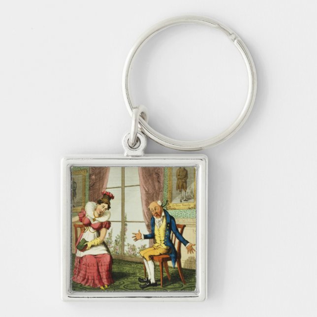 The Expostulation, pub. by G. Humphrey, 1821 (colo Key Ring (Front)