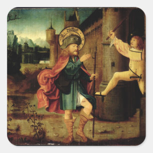 The Expulsion of Saint Roch from Rome Square Sticker