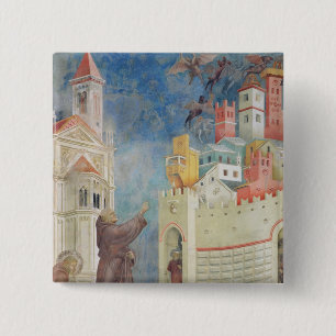 The Expulsion of the Devils from Arezzo, 1297-99 15 Cm Square Badge