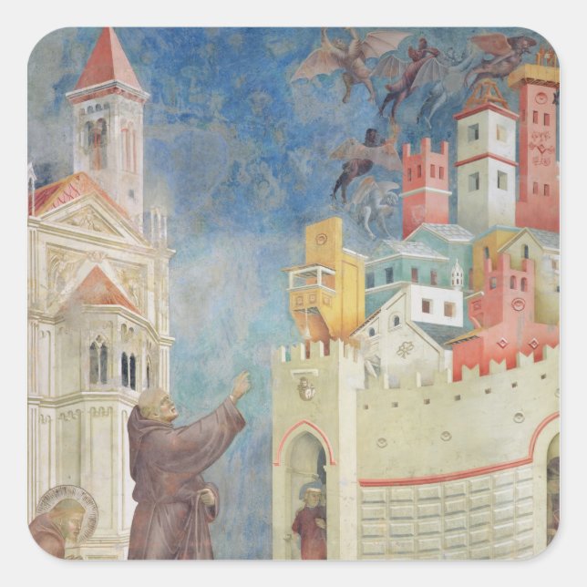 The Expulsion of the Devils from Arezzo, 1297-99 Square Sticker (Front)