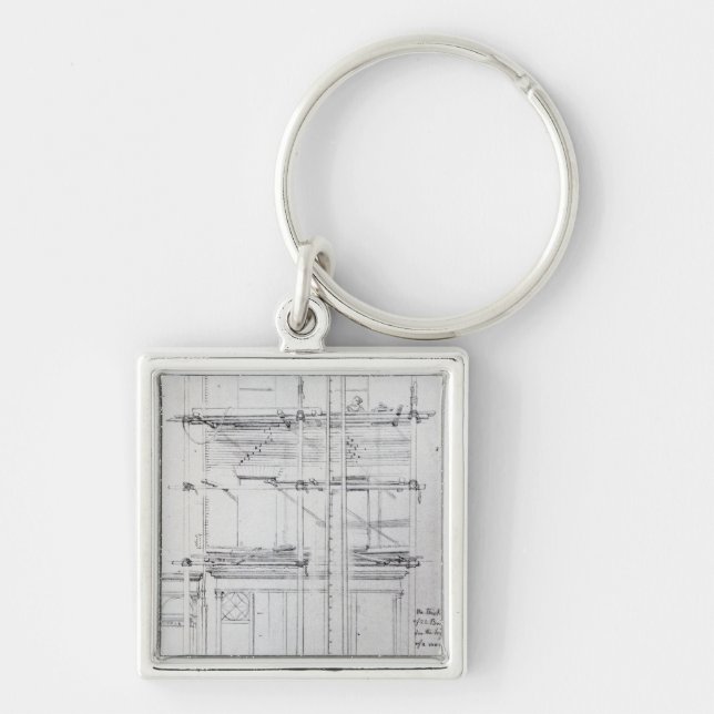 The exterior of Issac's House being painted Key Ring (Front)