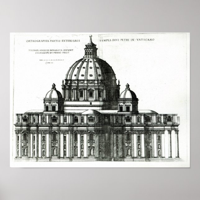 The Exterior of St. Peter's Basilica in Rome Poster (Front)