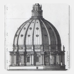 The exterior of the dome of St. Peter's, Rome Square Sticker