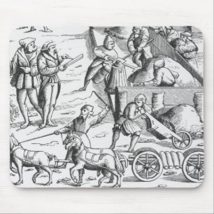 The extraction of metals, after a woodcut in 'Cosm Mouse Pad