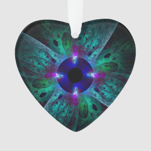 The Eye Abstract Art Acrylic Heart Ornament