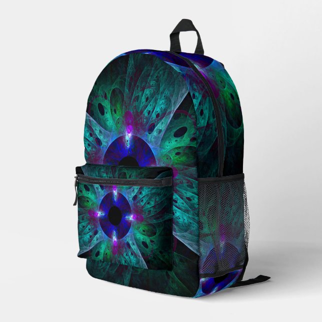 The Eye Abstract Art Printed Backpack (Back Corner Right)