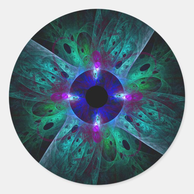 The Eye Abstract Art Round Sticker (Front)